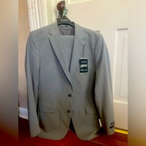 💎Jos.A.Bank 44L/38W Grey Gray Silver Men’s Suit 1905 Tailored Fit NEW